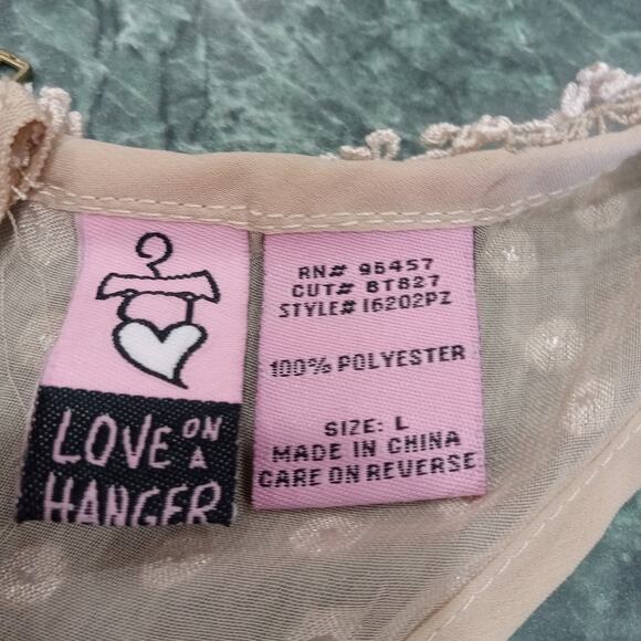 Love On A Hanger Lace Crochet Sheer Dot Tank Top Size Large Boho Fairy Cottage - Picture 5 of 11